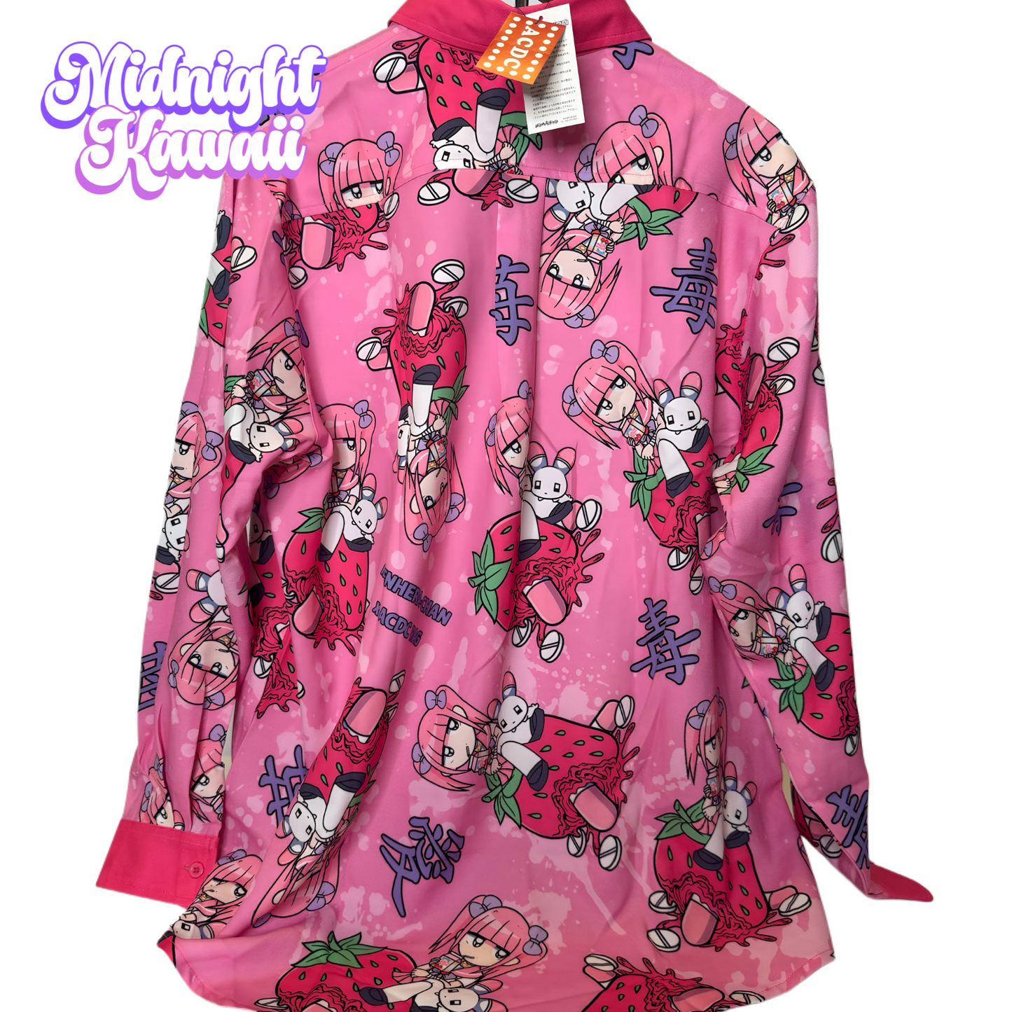 Menhera-chan x ACDC RAG Poison Strawberry Splat Shirt – Pink