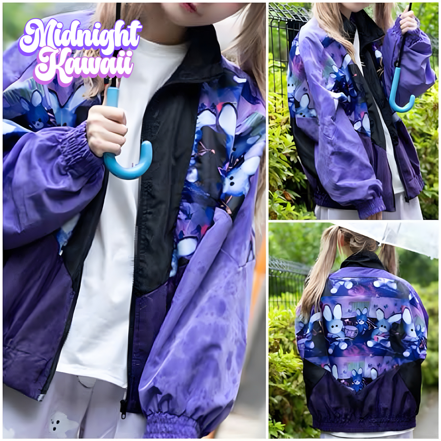 ACDC RAG x @kmakici Purple Bunny Print Zip Jacket – Unisex