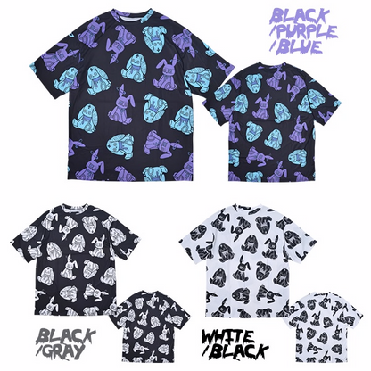ACDC RAG Bunny Dolls Long T-shirt Black, Purple and Teal