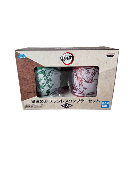 Demon Slayer Stainless Steel Cup Set – Tanjiro & Rengoku (2-Pack, Banpresto)