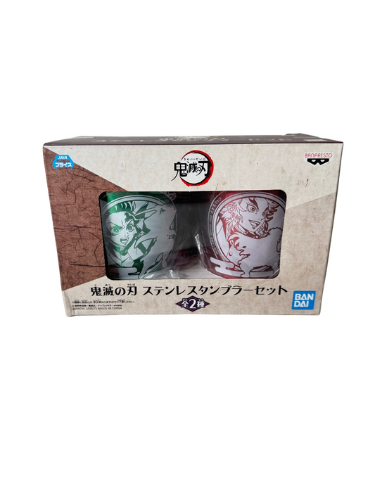 Demon Slayer Stainless Steel Cup Set – Tanjiro & Rengoku (2-Pack, Banpresto)