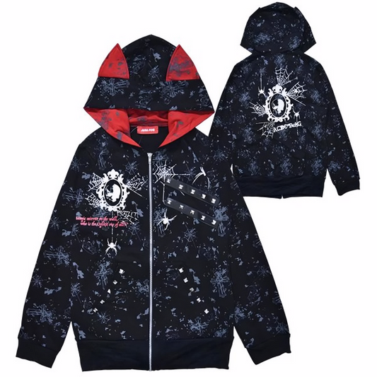 ACDC RAG Punk & Cute Cat Ears Hoodie