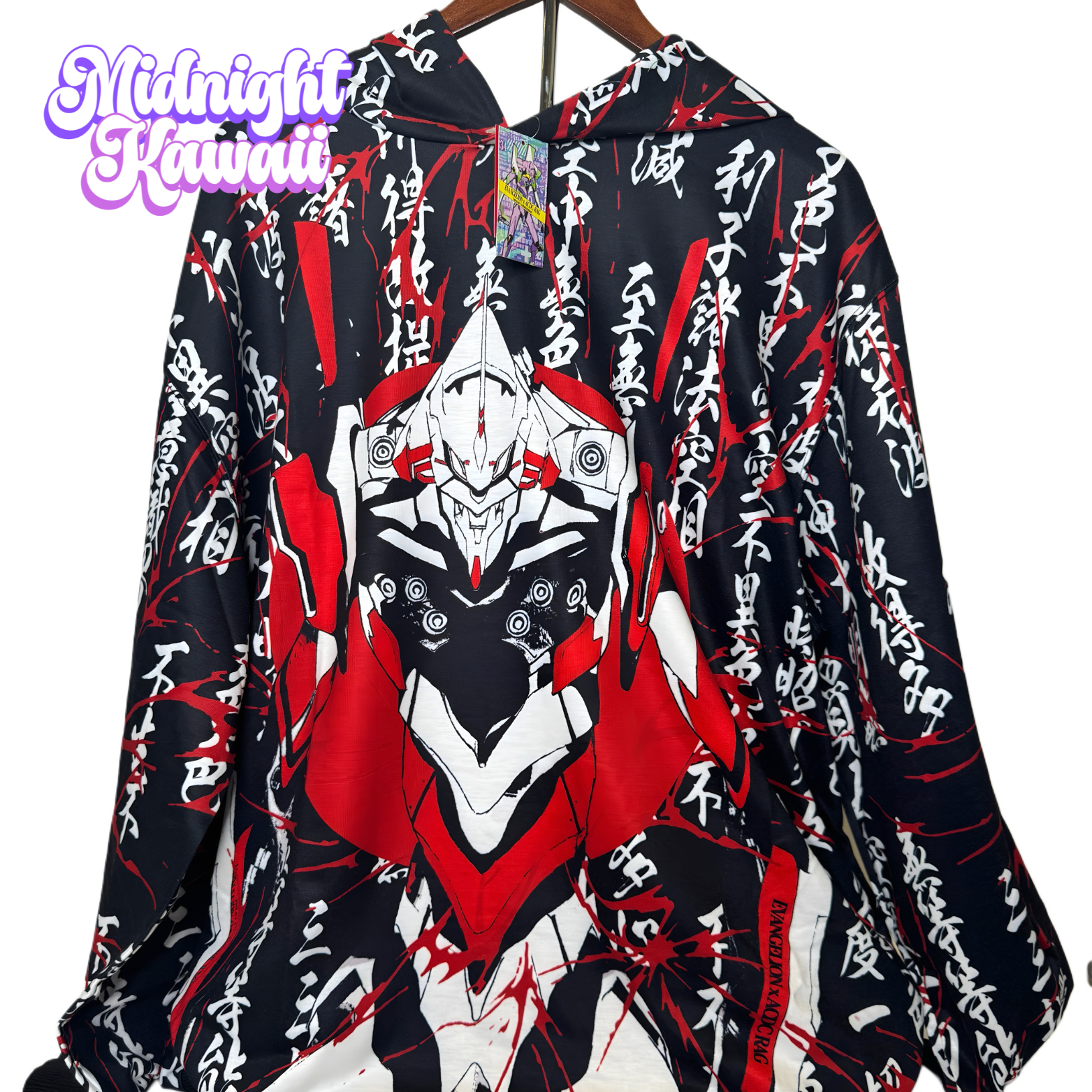 Evangelion x ACDC RAG Oversized Hoodie – Midnight Kawaii