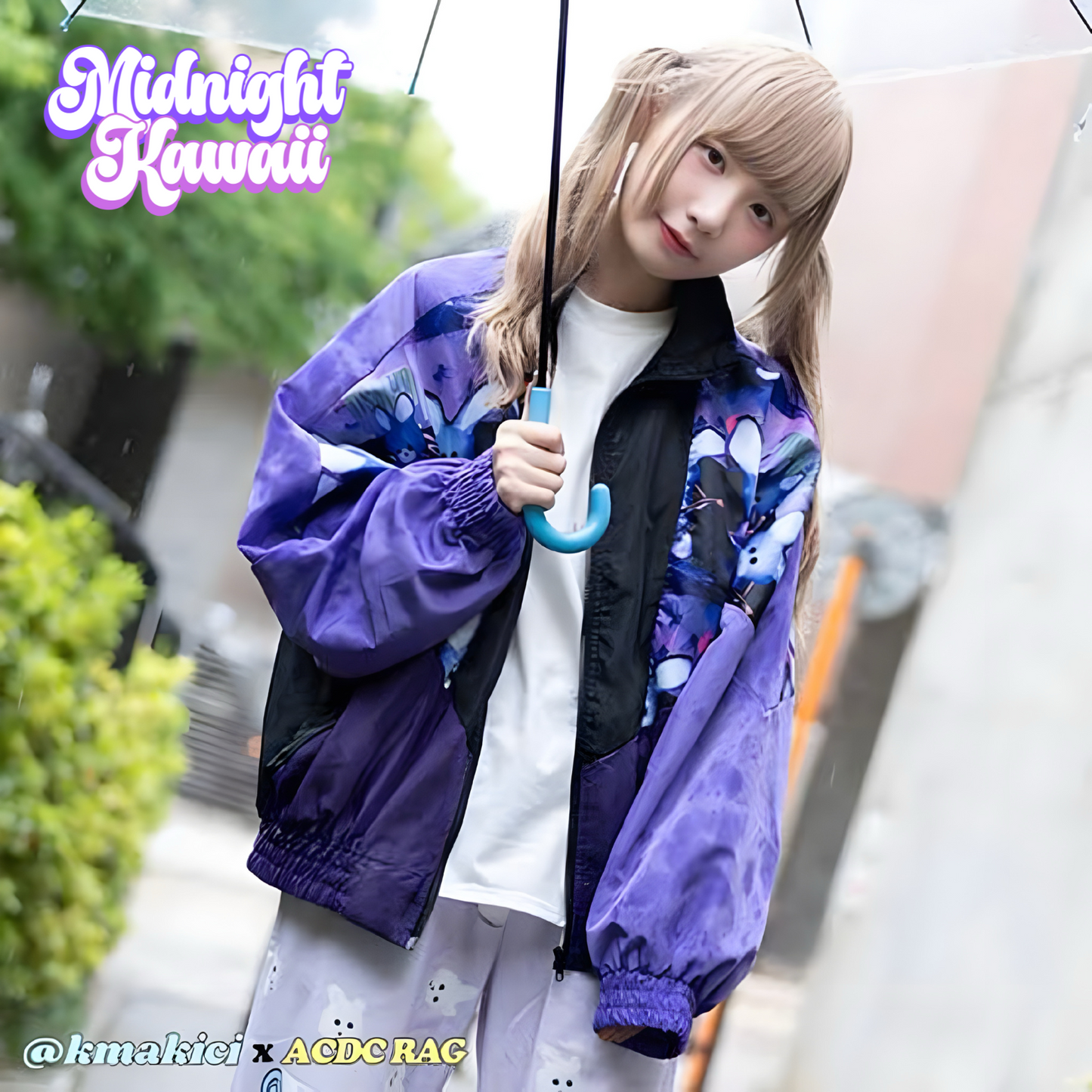ACDC RAG x @kmakici Purple Bunny Print Zip Jacket – Unisex