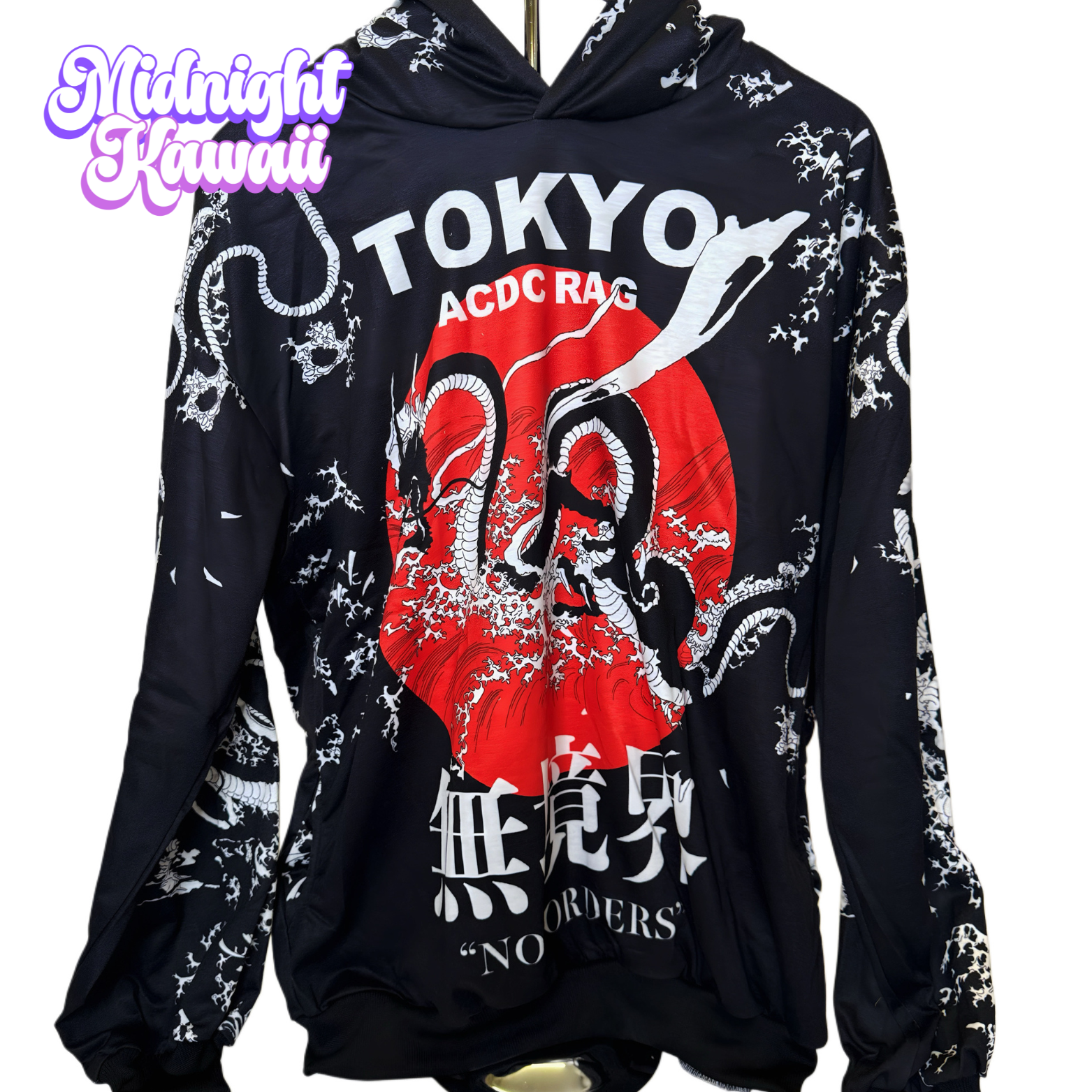 ACDC RAG Tokyo Dragon Hoodie – Black x Red – Midnight Kawaii