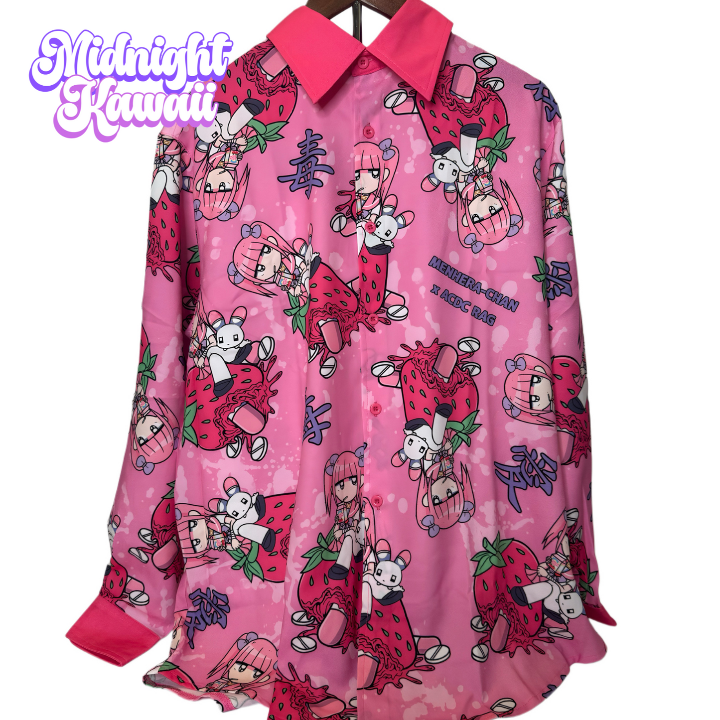Menhera-chan x ACDC RAG Poison Strawberry Splat Shirt – Pink