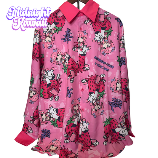Menhera-chan x ACDC RAG Poison Strawberry Splat Shirt – Pink