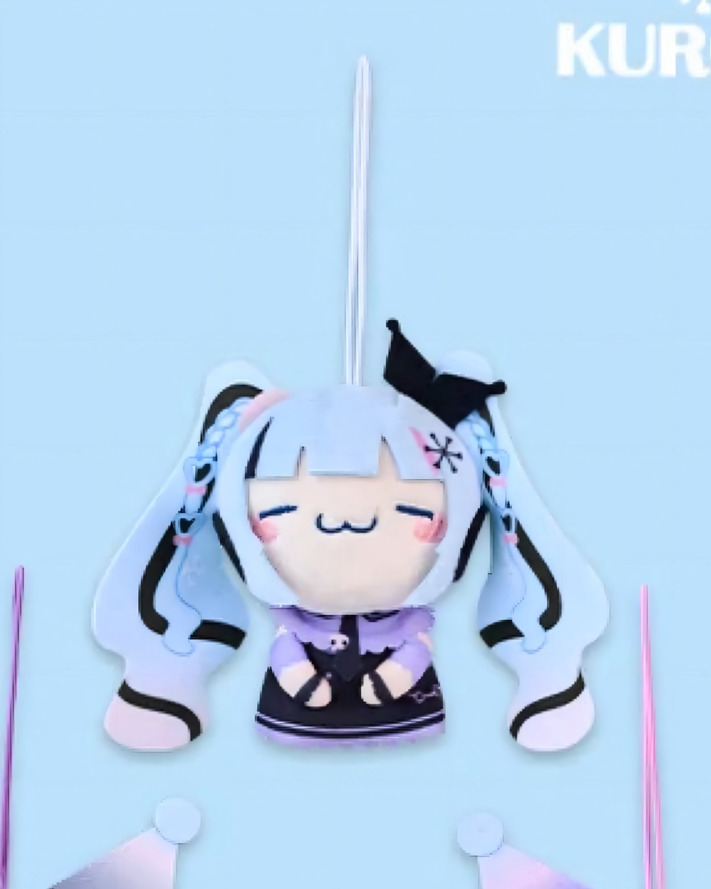 Snow Miku x Kuromi Small Plushies