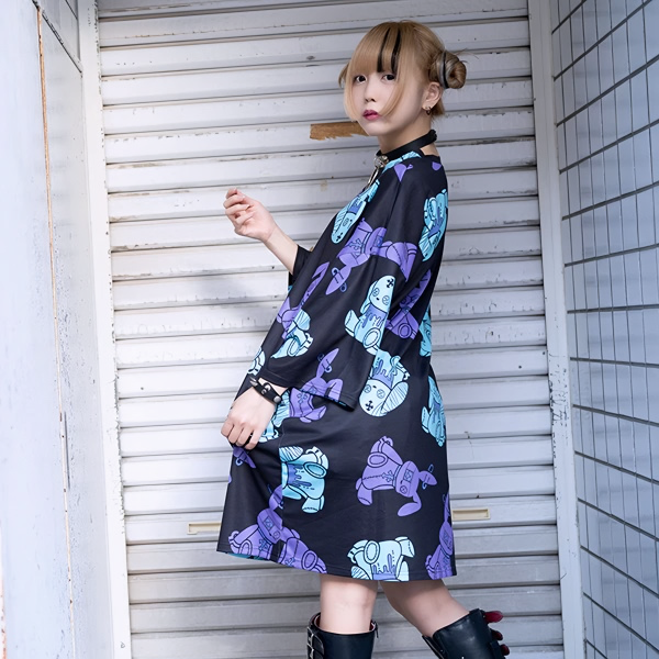 ACDC RAG Bunny Dolls Long T-shirt Black, Purple and Teal