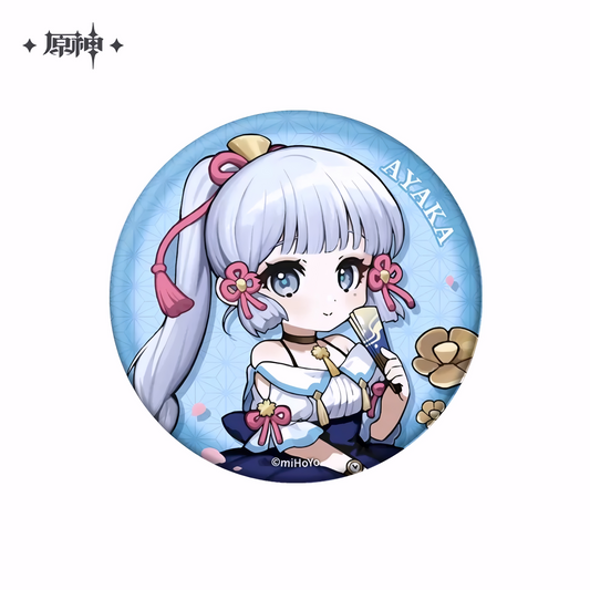 Genshin Impact Chibi Series Can Badge – Kamisato Ayaka