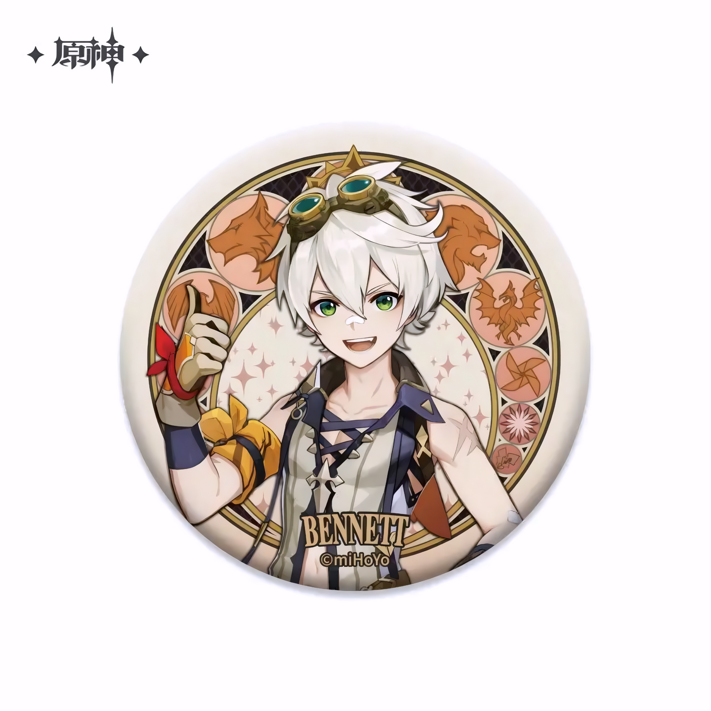 Genshin Impact Character Illustration Series Can Badge – Bennett (Official miHoYo Merchandise)