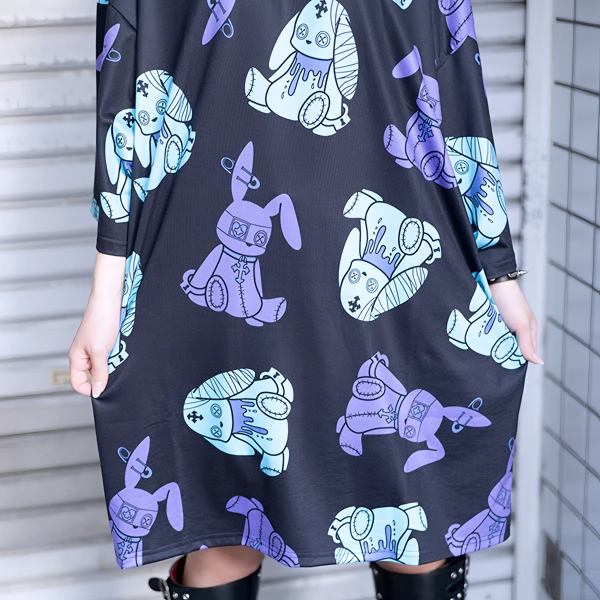 ACDC RAG Bunny Dolls Long T-shirt Black, Purple and Teal