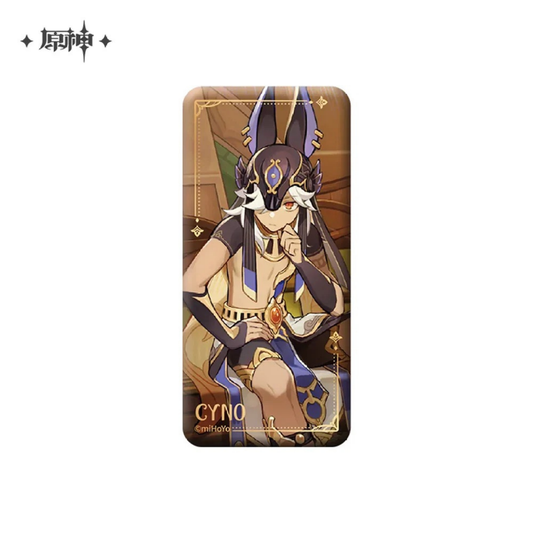 Genshin Impact Cyno Character Rectangular Badge – Sumeru General Mahamatra Official Art Pin