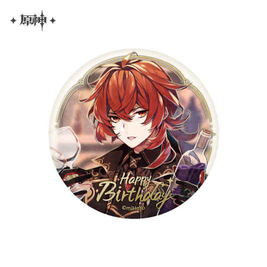 Genshin Impact Diluc Happy Birthday Round Can Badge Official miHoYo