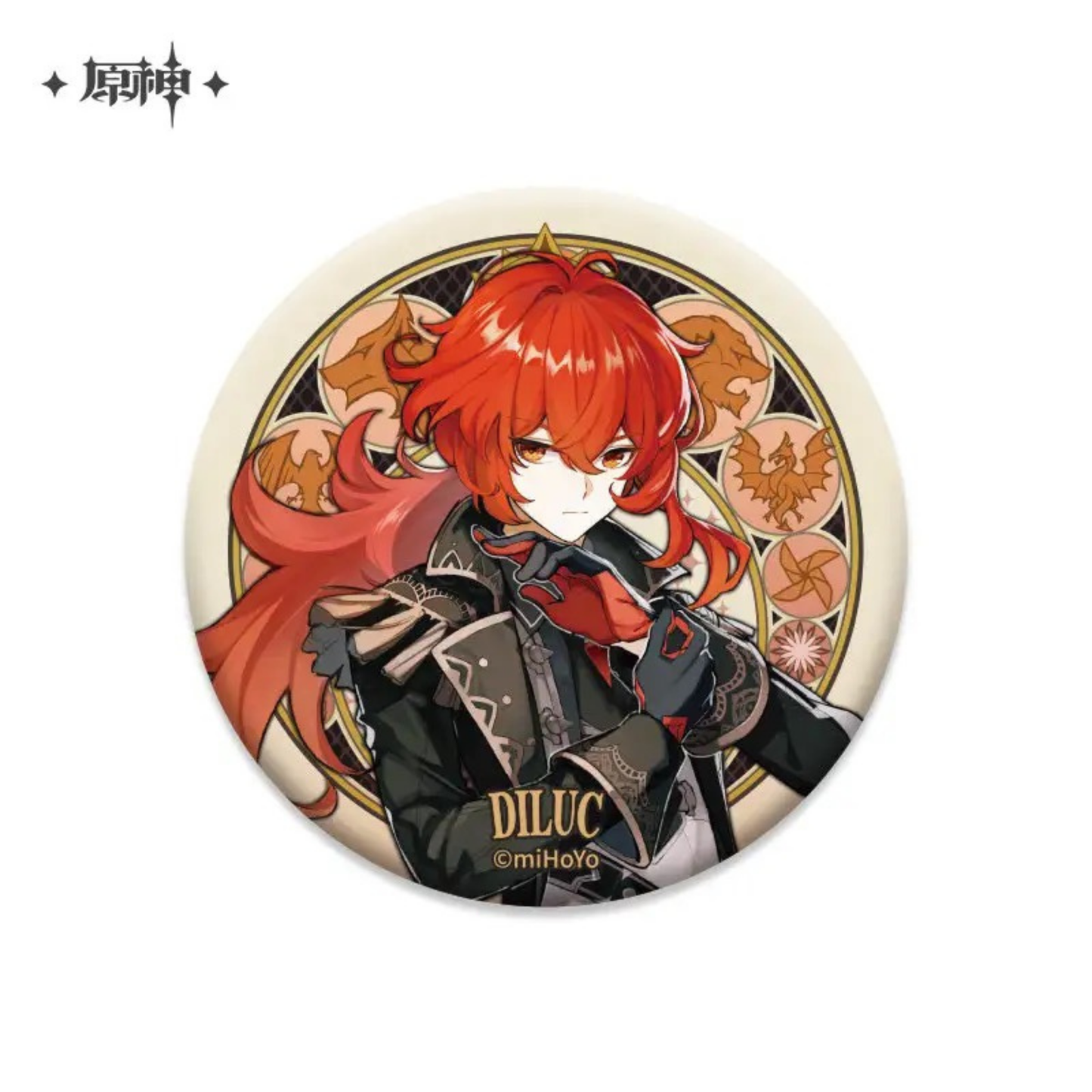 Genshin Impact Diluc Portrait Round Can Badge Official miHoYo