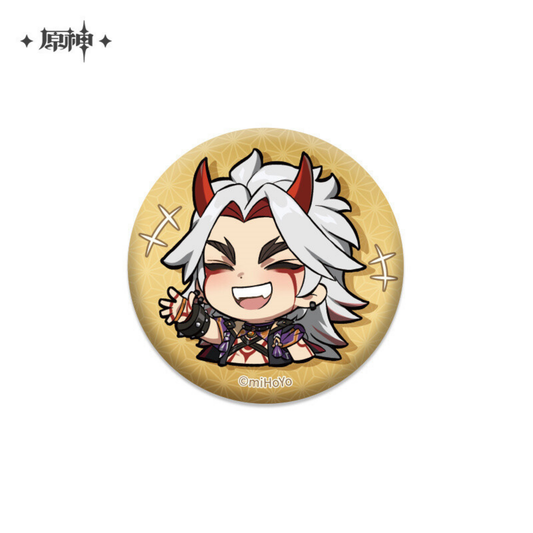 Arataki Itto Chibi Smile Badge – Genshin Impact Official Pin (58mm)