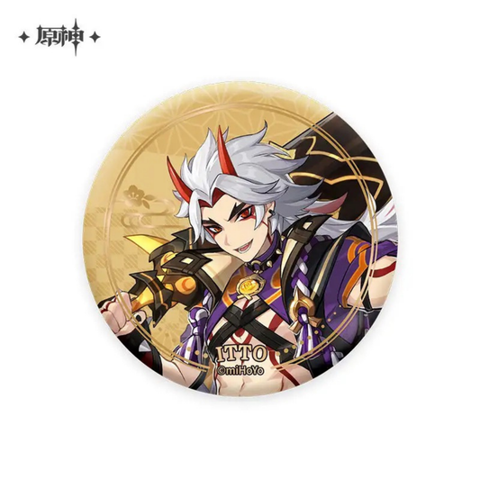 Arataki Itto Dynamic Pose Badge – Genshin Impact Official Pin (58mm)