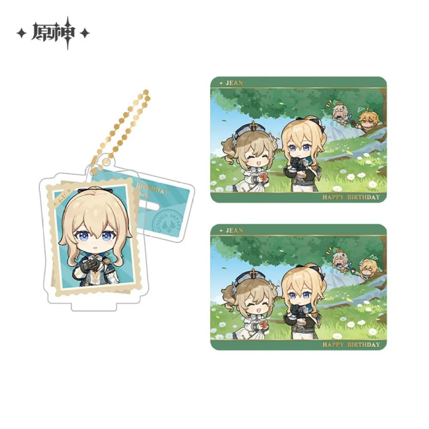 Genshin Impact Jean Birthday Acrylic Stand & Card Set Official miHoYo