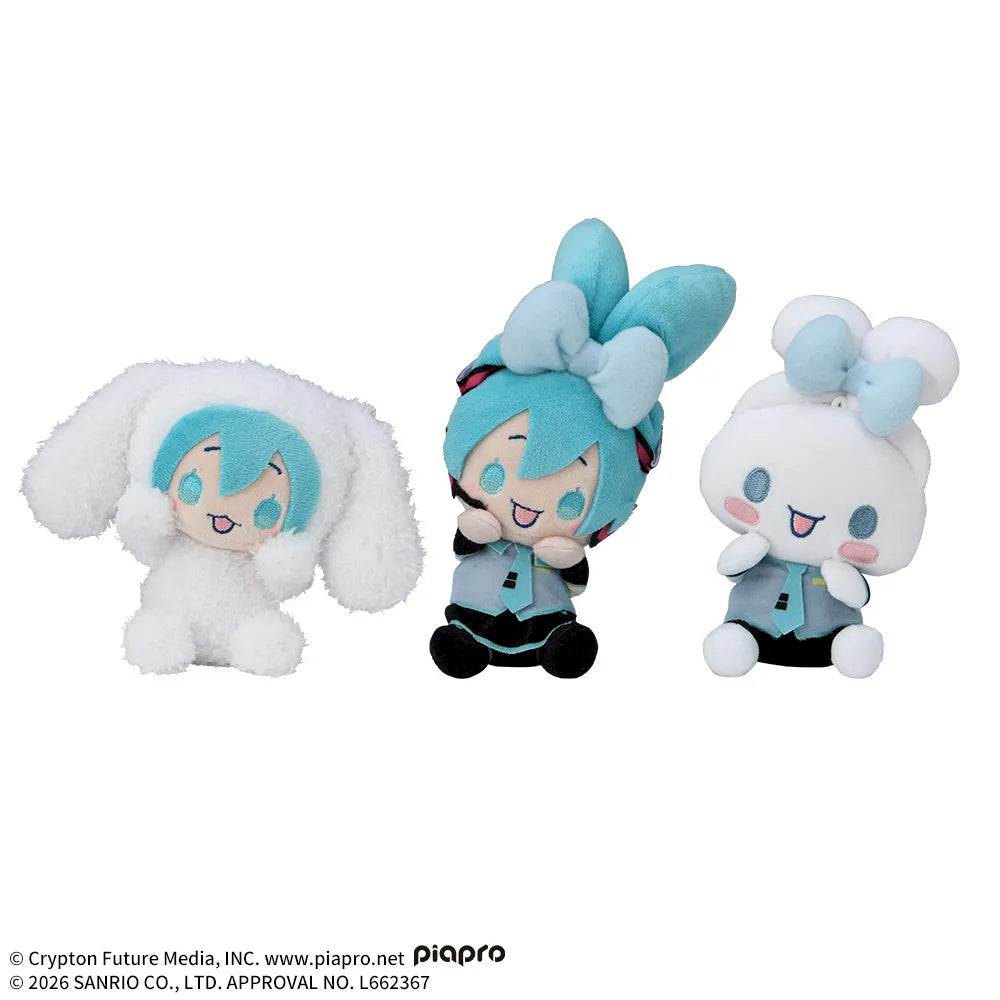 Hatsune Miku x Cinnamoroll “Hyokopyoko” Hopping Mascot Plush Collection