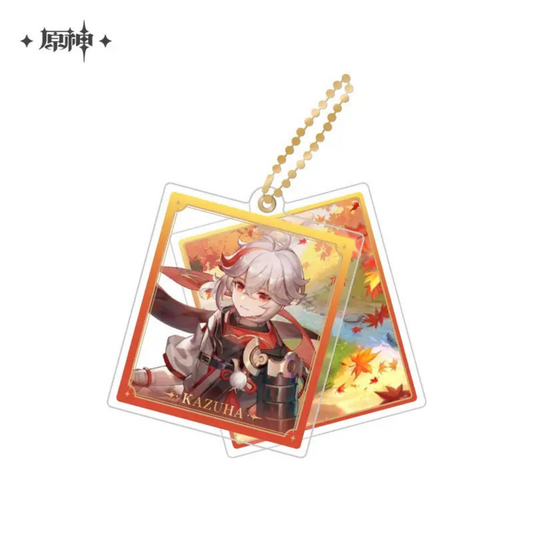 Genshin Impact Kazuha Autumn Acrylic Card Keychain Official Style Charm