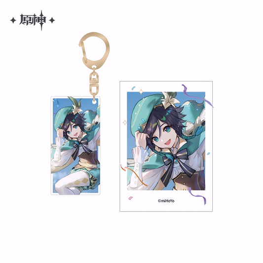 Official Genshin Impact 2023 Reunion Series Venti Polaroid & Acrylic Keychain Set – 1st Anniversary