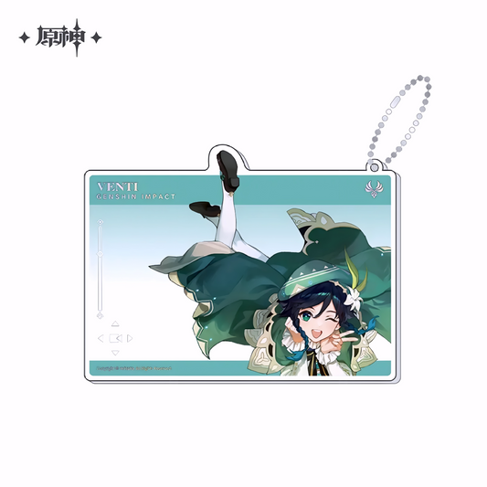 Official Genshin Impact 2nd Anniversary Celebration Series Venti Acrylic Photo Card Keychain – 120mm