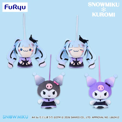 Snow Miku x Kuromi Small Plushies